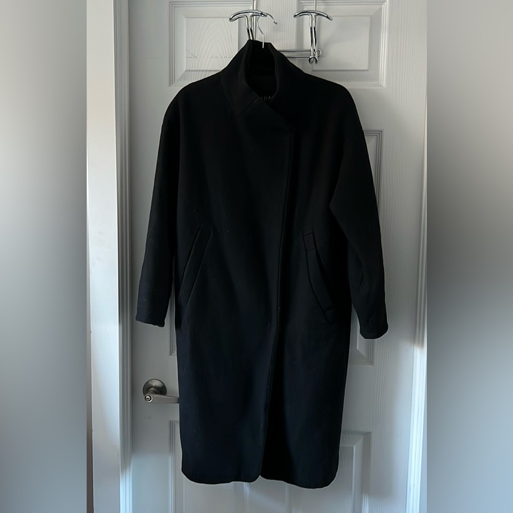 Zara long black coat (knee length)
